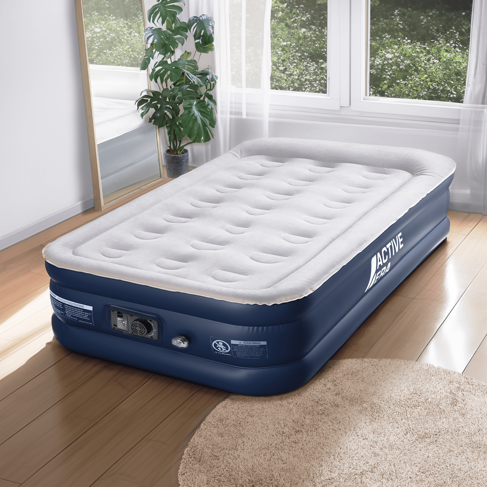 Single Comfort Air Bed Grey Navy