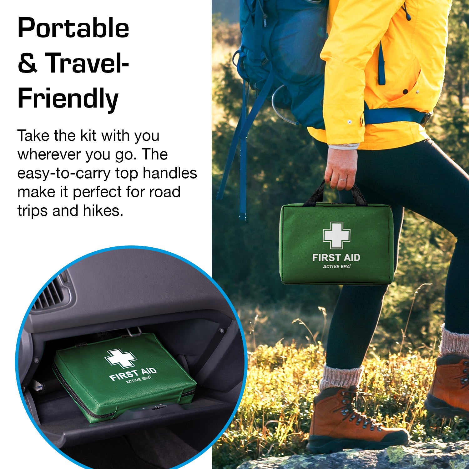 180 Piece Premium First Aid Kit Bag – Green