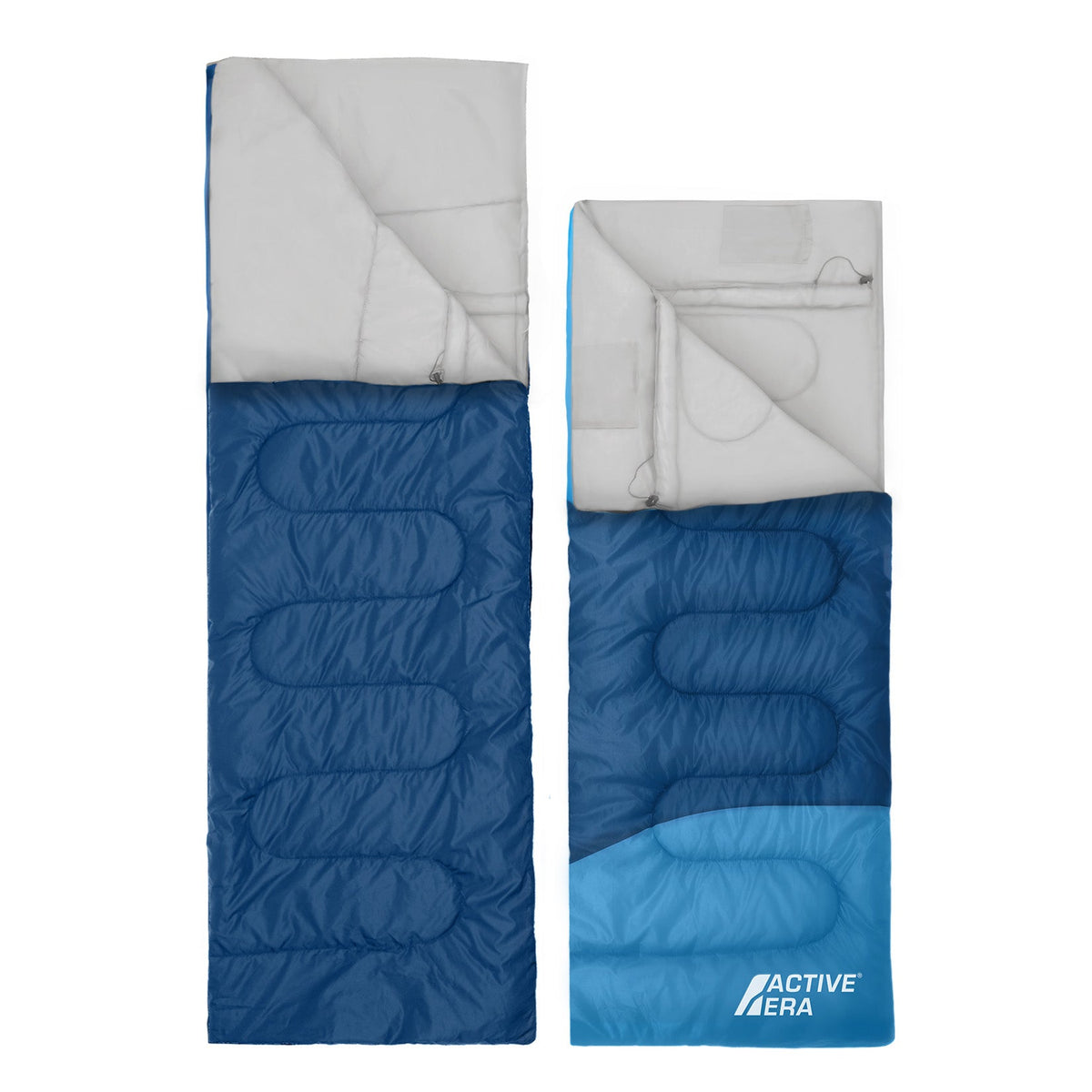 3 Season Double Sleeping Bag – 250GSM with Pillows & Convertible Design - Blue