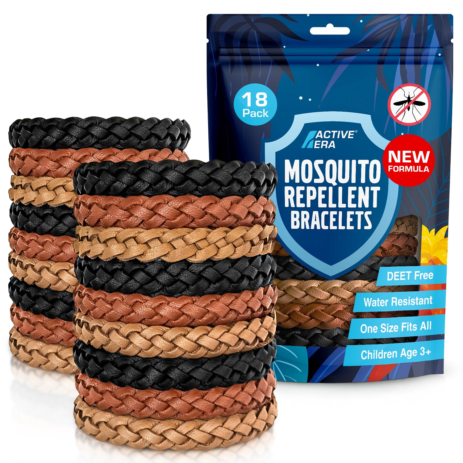 Adventure Mosquito Repellent Bands - 18 Pack - Black and Brown
