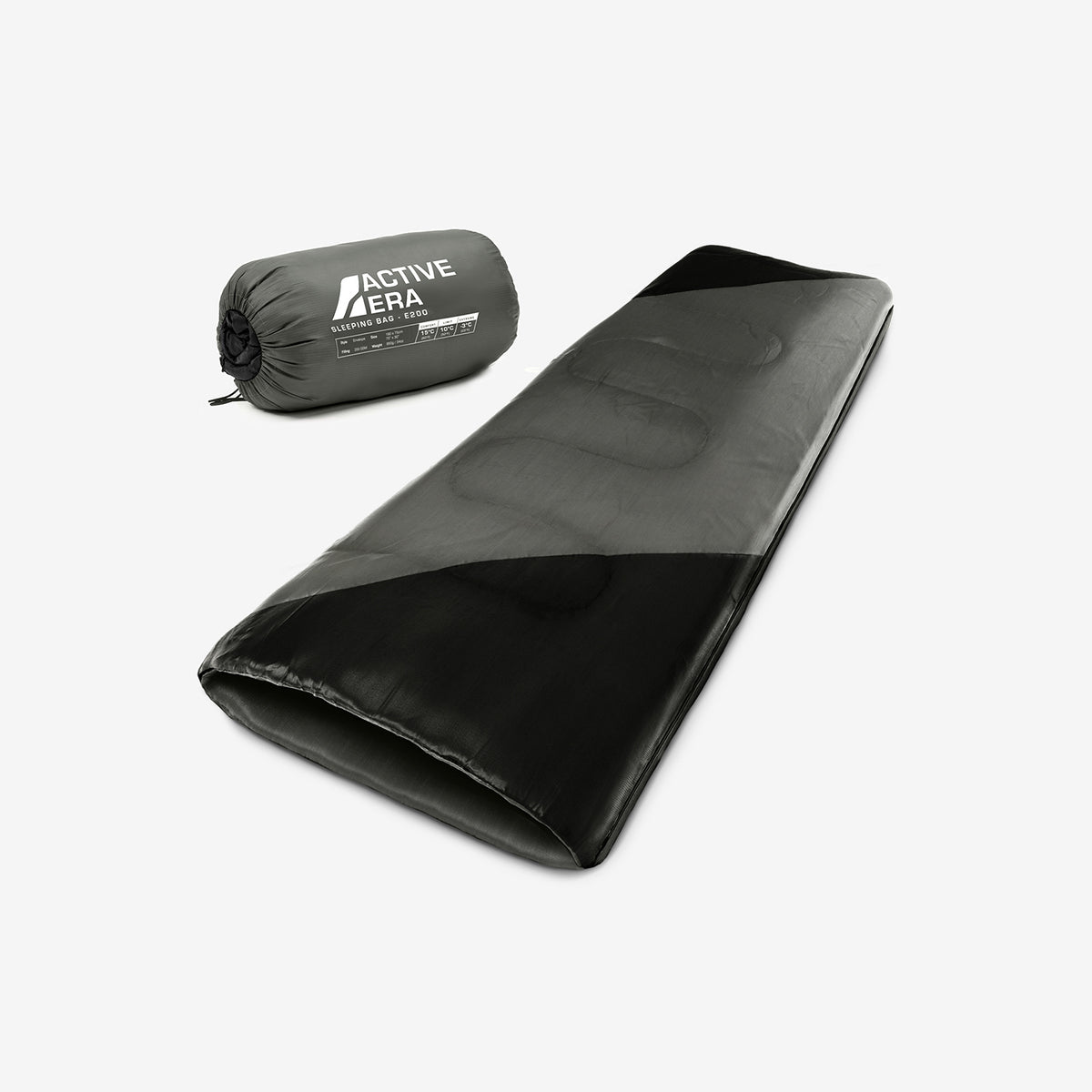 Lightweight Summer Sleeping Bag – 200GSM Compact Envelope Design - 2 Seasons - Black