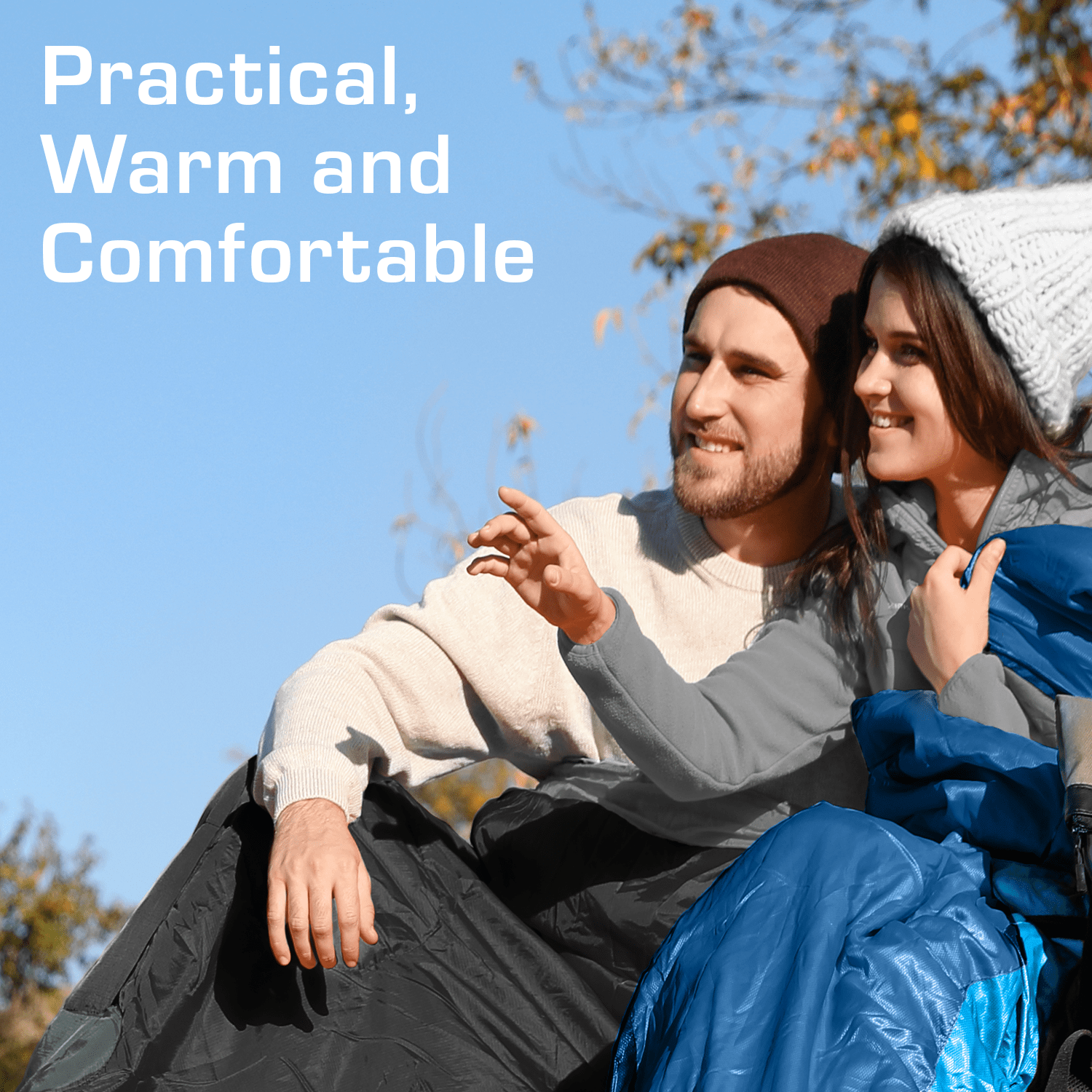 Premium Lightweight Waterproof Sleeping Bag – Compact 250GSM for Mild Weather - Black