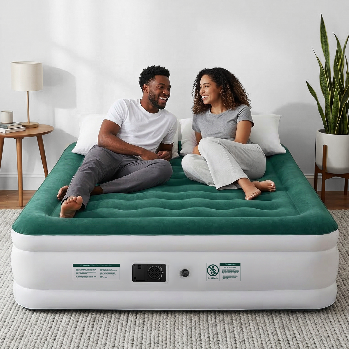 King Size Comfort Plus Air Bed – Green/White