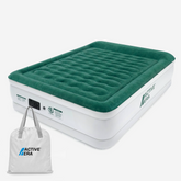 King Size Comfort Plus Air Bed with Built-In Electric Pump – Green/White