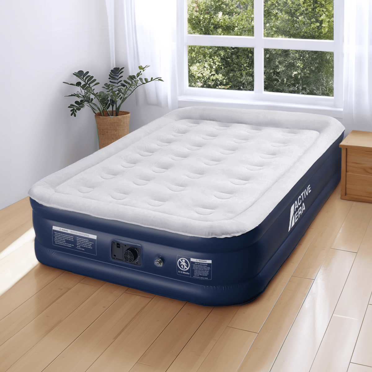 Double Size Comfort Air Bed Grey Navy Free Delivery Active Era