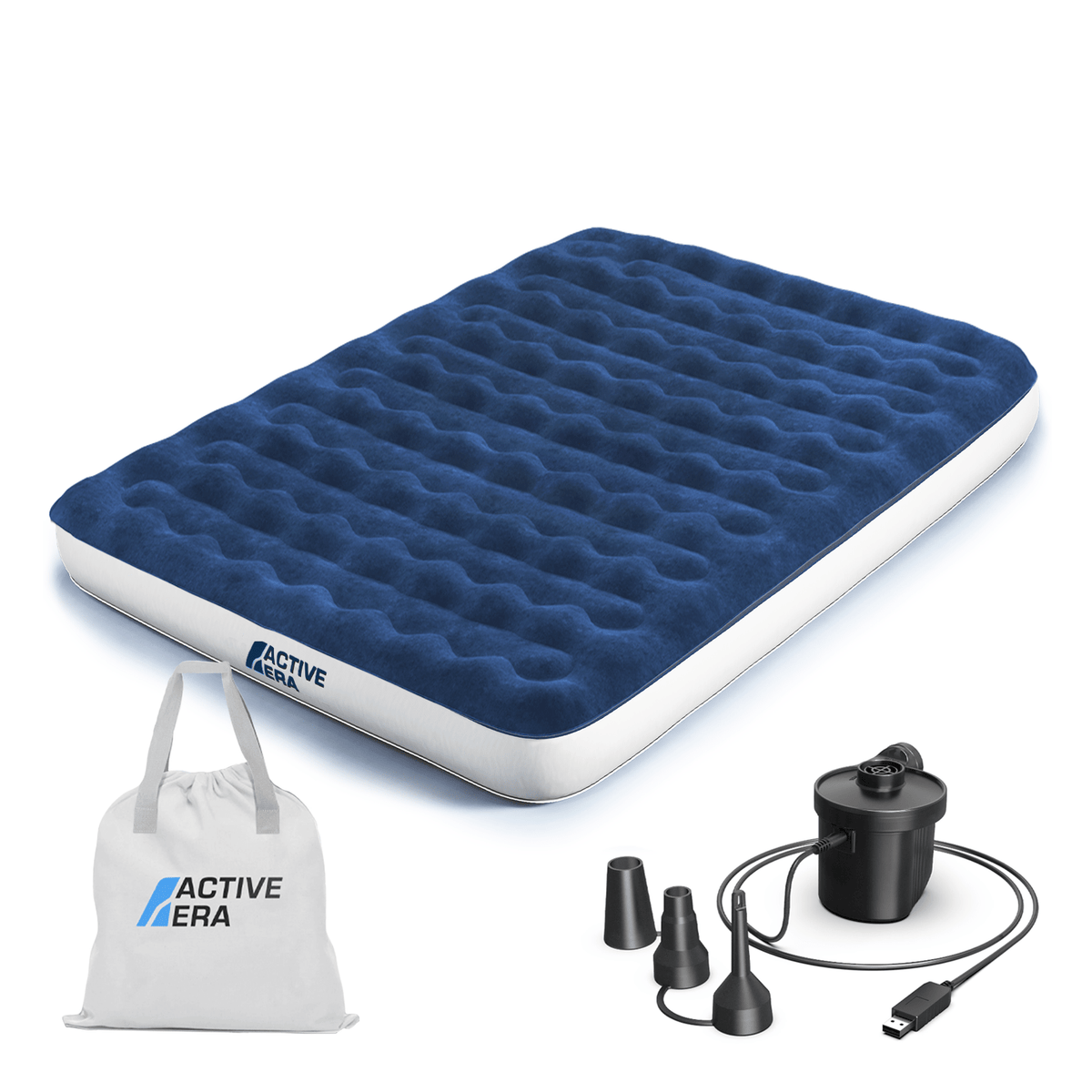 King Size Camping Air Bed Navy White Free Delivery Active Era