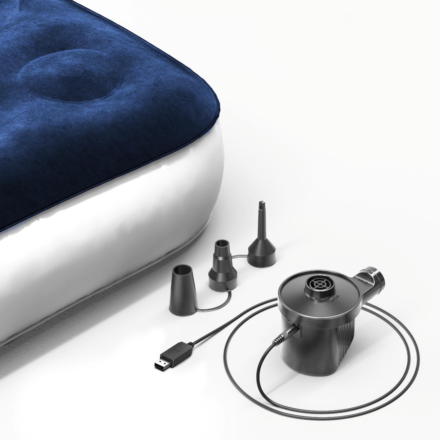 King Size Camping Air Bed Navy/White Free Delivery Active Era