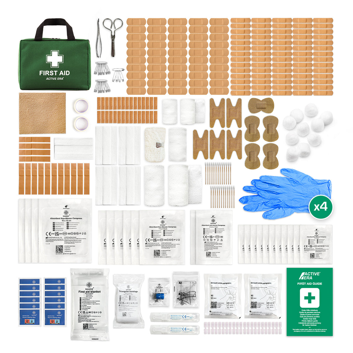320 Piece Premium First Aid Kit Bag – Green