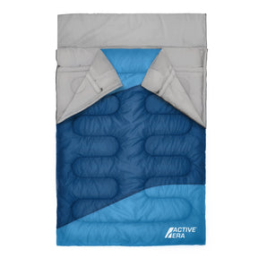 Double Sleeping Bag - Extra Large Queen Size - 3 Seasons - Blue