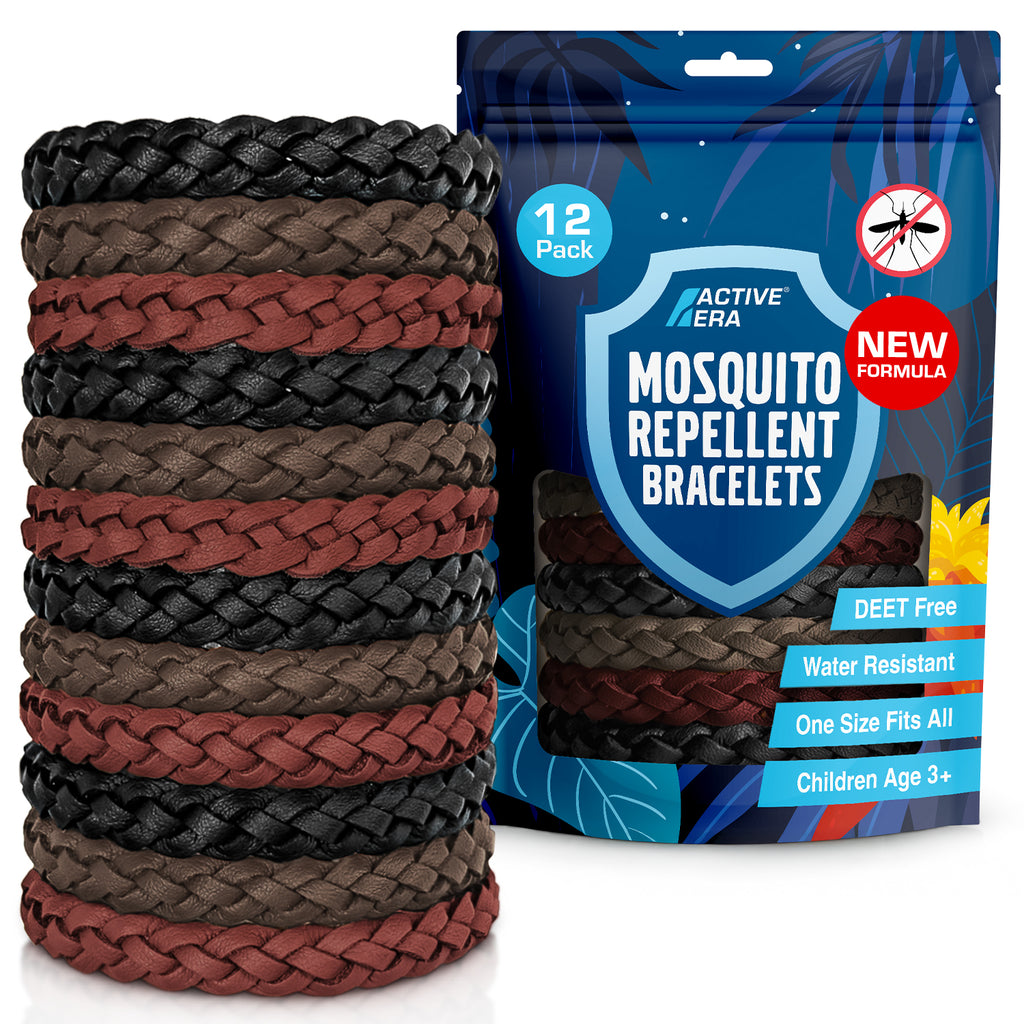 Adventure Mosquito Repellent Bands 12 Pack Black Brown Red