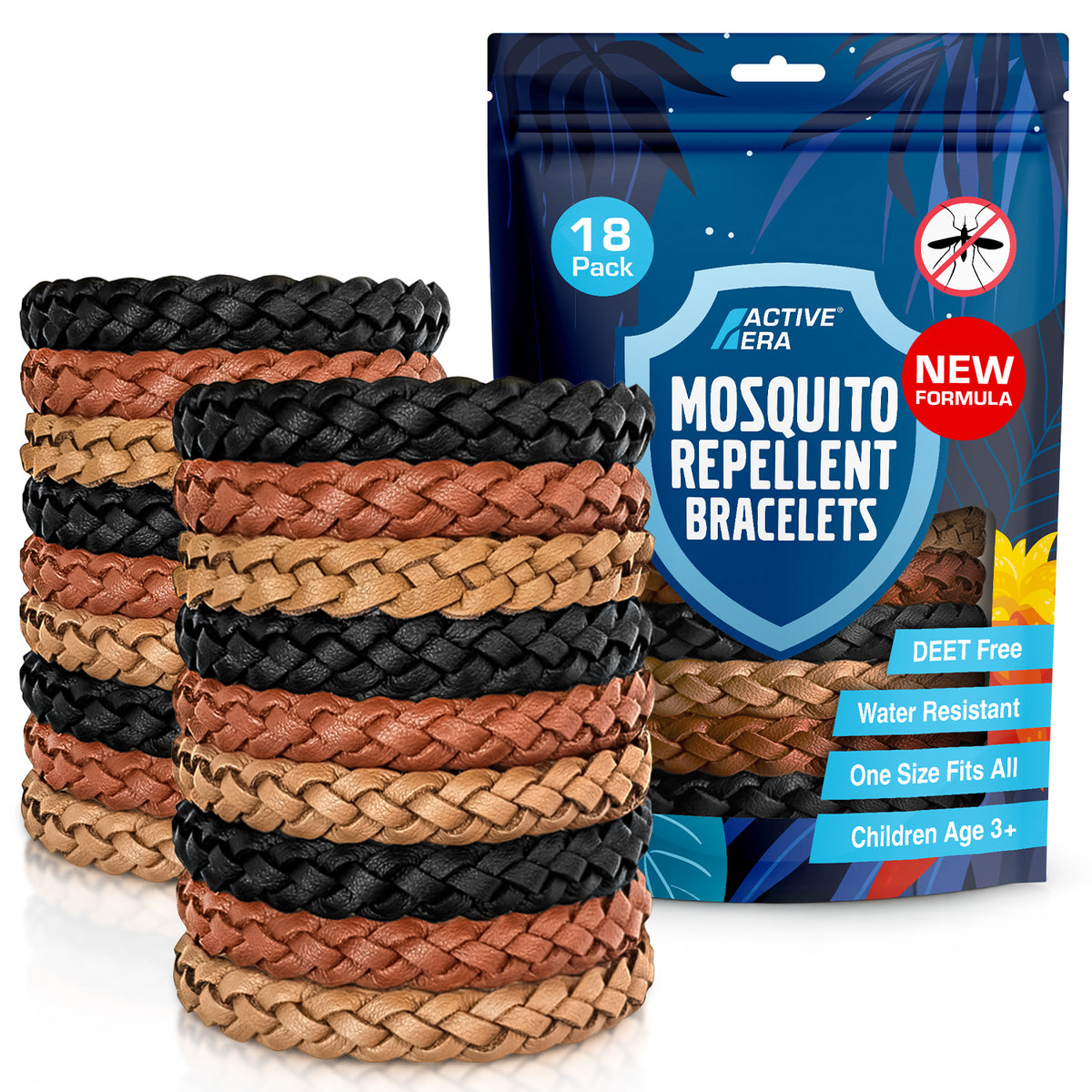 Adventure Mosquito Repellent Bands - 18 Pack - Black and Brown