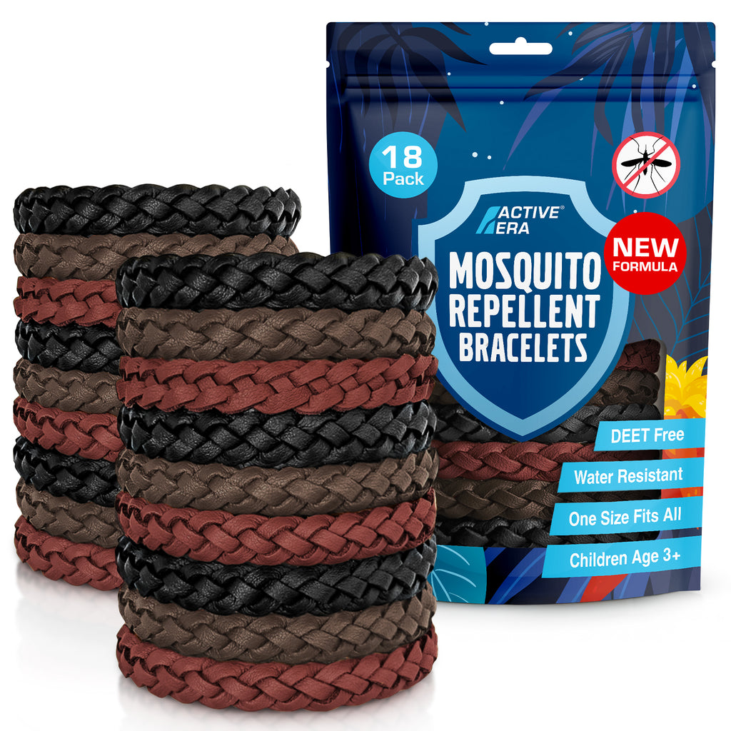 Adventure Mosquito Repellent Bands 18 Pack Black Brown Red