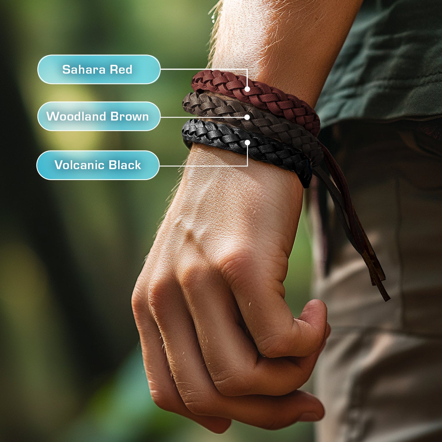 Adventure Mosquito Repellent Bands - 12 Pack - Black, Brown and Red