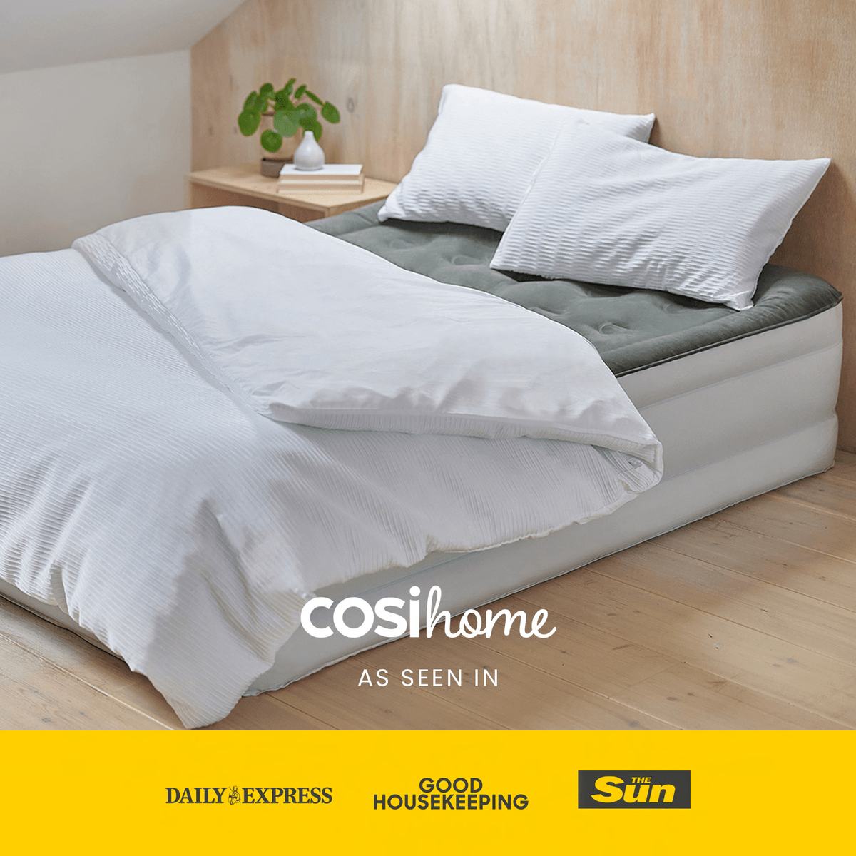 Cosi Home King Size Air Bed - Built-in Electric Pump and Pillow