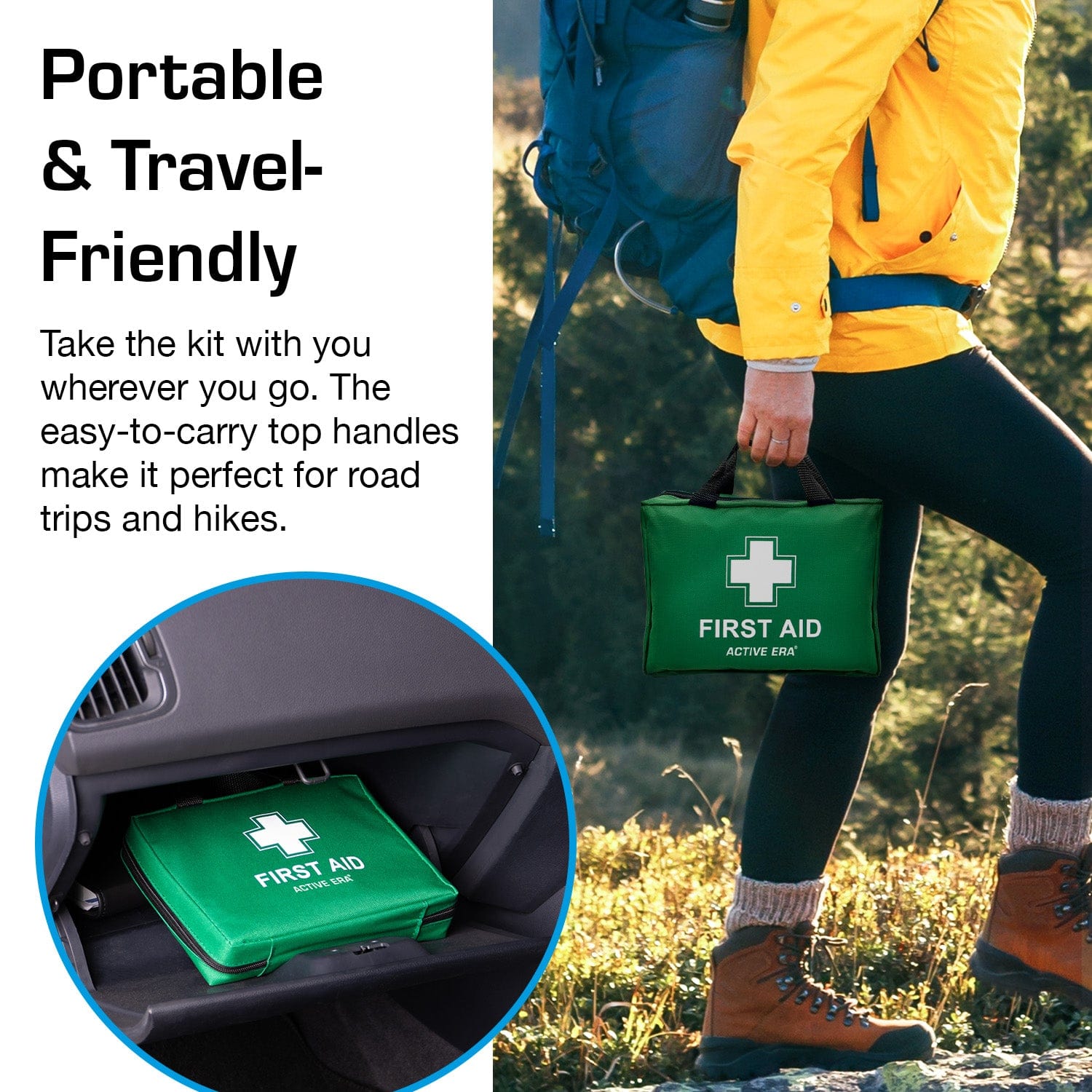 90 Piece Premium First Aid Kit Bag - Green