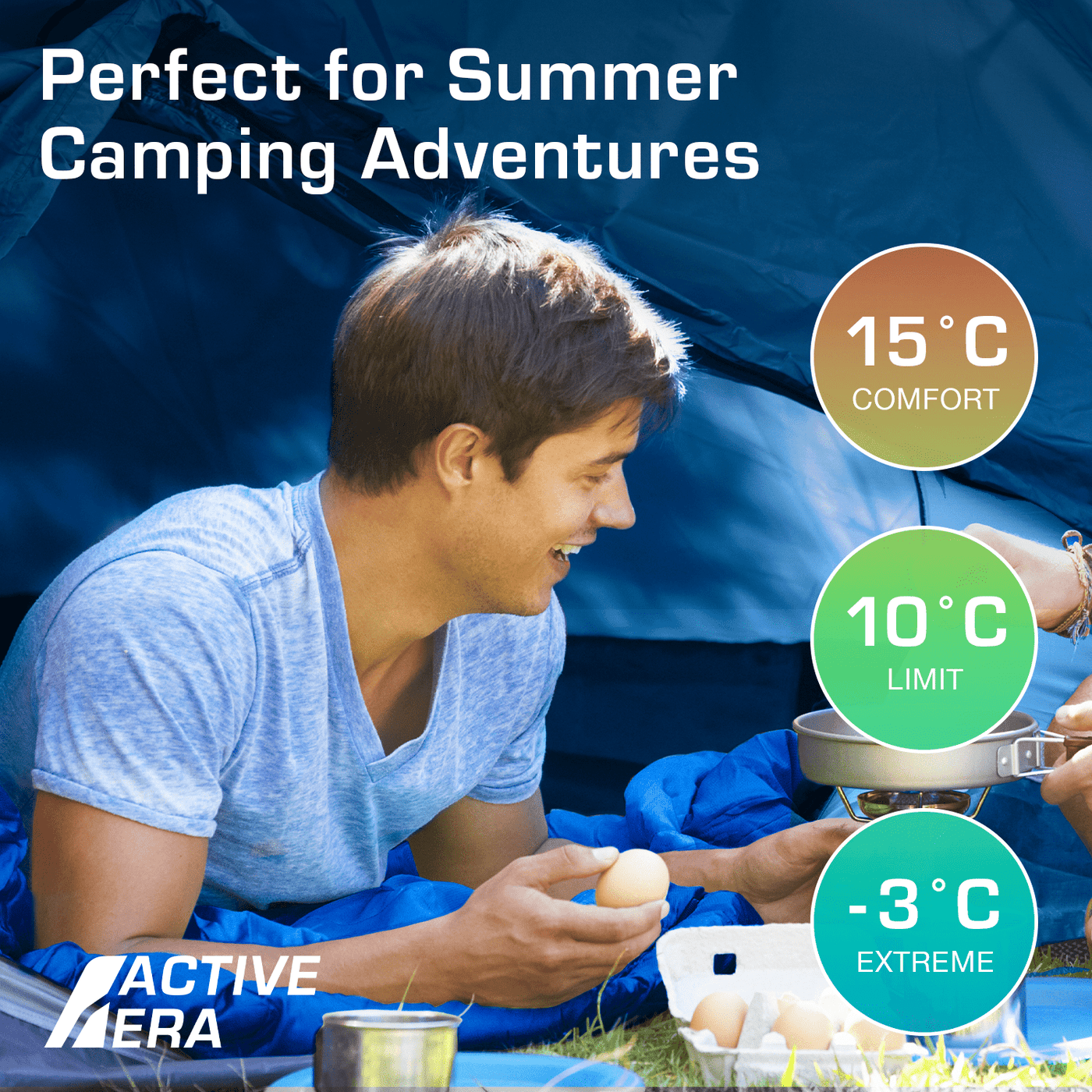 Premium Warm Lightweight Envelope Sleeping Bag (200 GSM) Free