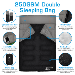 Extra large double outlet sleeping bag