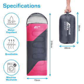 Premium Waterproof Lightweight Sleeping Bag - Pink - 3-4 Seasons