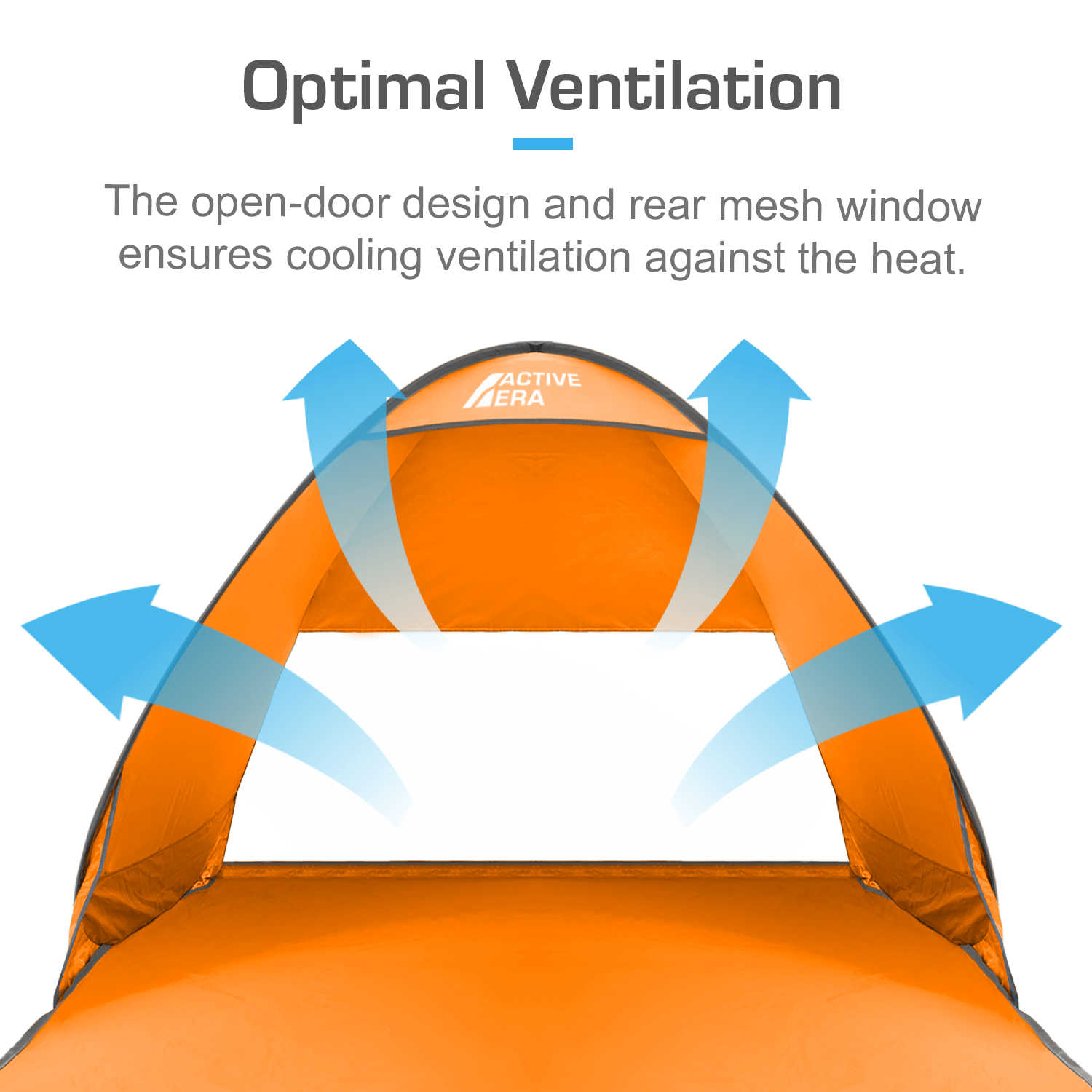 2 Person Beach Tent with UV Protection - Orange