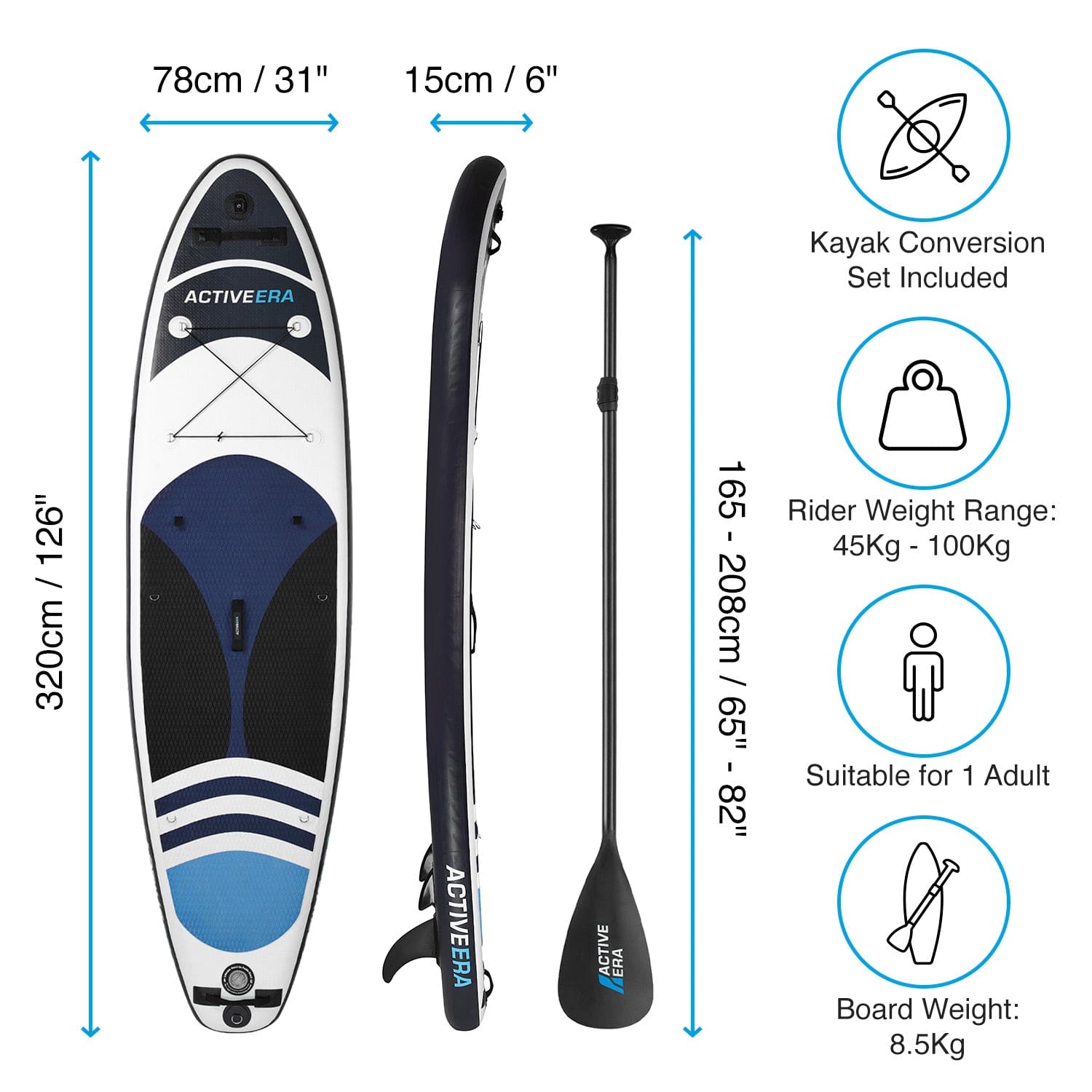 10'5 2-In-1 Inflatable Stand Up Paddle Board and Kayak Conversion