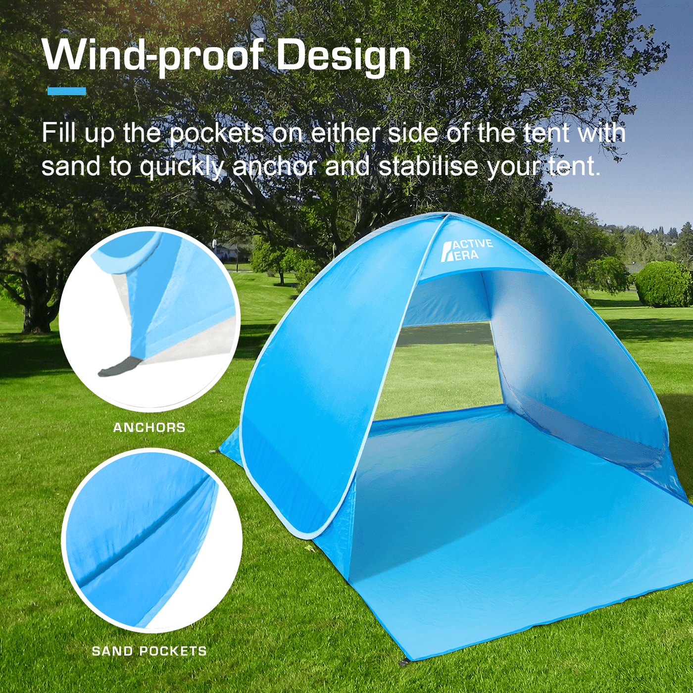 2 Person Beach Tent with UV Protection Free Delivery Active Era